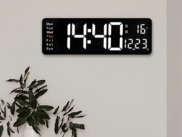 Elektrooniline kell digitaalne led rippkell kuupäev temperatuur äratuskell päeva