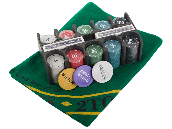 Texas poker set chips 200pcs cards mat