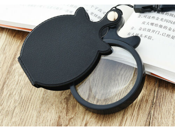 Folding magnifying glass pocket mini case lanyard