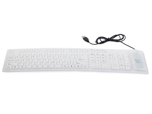 Klawiatura silikonowa gumowa biała usb numeryczna
