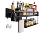 Wall shelf metal kitchen organiser for hanging utensils and spices