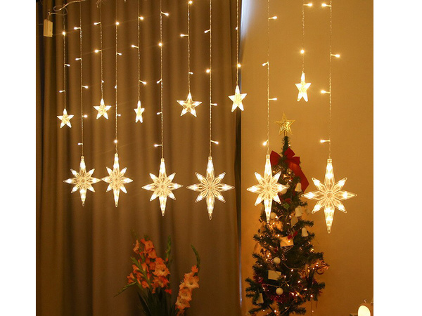 Guirlande lumineuse étoiles rideau 138 led