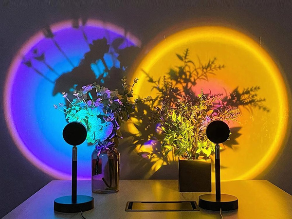 Проектор лампы закат восток имитация металла привело rgb usb + пульт дистанционного управления