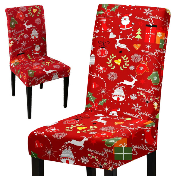Funda de silla de navidad decorativa universal banda elástica michael