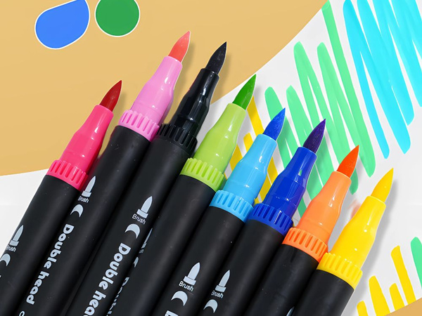 SET DE FEUTRES 100 COULEURS FEUTRES AQUARELLE DOUBLE FACE + ÉTUI