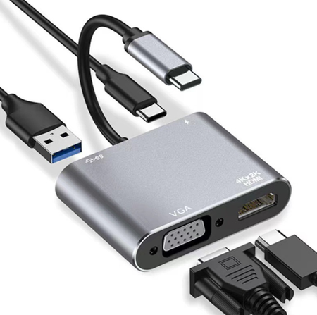 ADAPTER TÍPUS C HDMI VGA USB 3.1 (300)