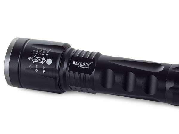 Bailong taktikai led zseblámpa cree zoom xm-l3 u3