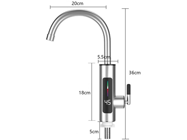 Flower elektromos vízmelegítő kran kuchen battery lcd 3kw