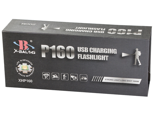 Taktikai zseblámpa bailong cree cob led xhp160 power