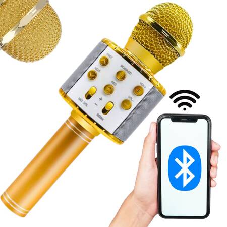 Bezvadu mikrofons bluetooth karaoke skaļrunis apaļš ar dažādu režīmu korpusu