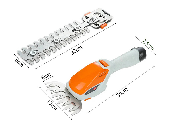 Akumulatora zāles trimmeris krūmu šķēres dzīvžogu šķēres 2in1