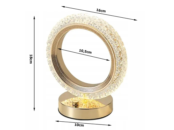 Galda nakts gaismas gredzens kristāla rezultātā rgb