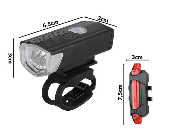 Led komplekts aizmugurējā priekšējā usb velosipēda gaisma