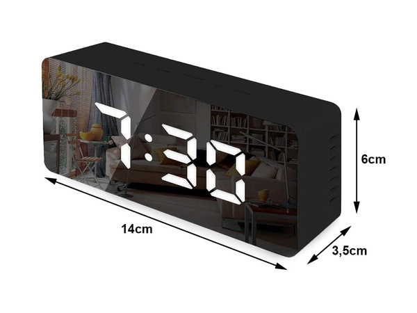 Led modinātājs led taimeris led spogulis modinātājs datums 4in1