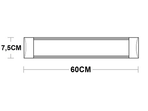 Led virsmu gaismeklis 60cm 18w