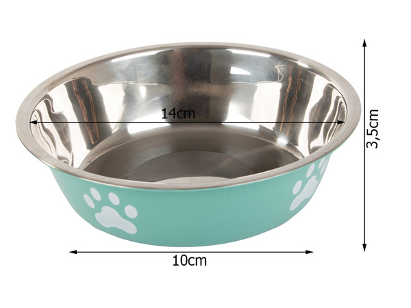 Metālis anti-slipping dog cat food water bowl 150ml