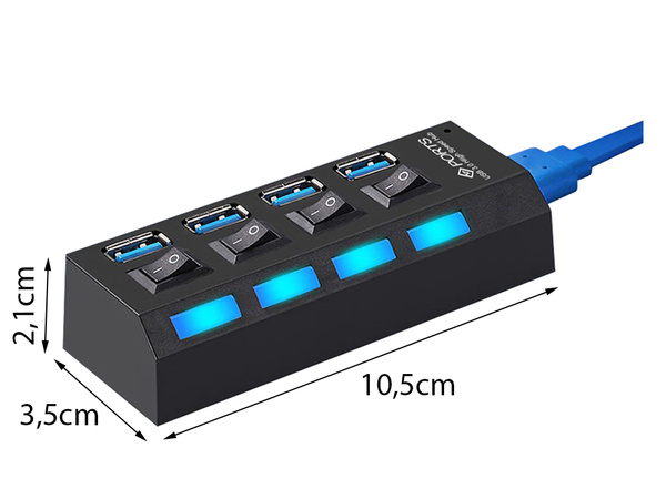 Sadalītājs hub usb portu sadalītājs 4x usb 3.0