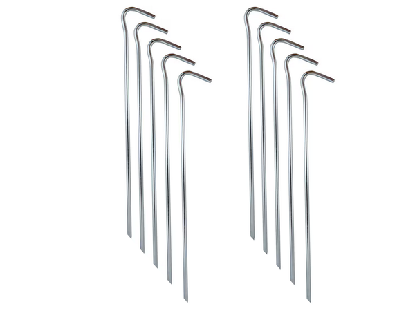 Tent piles anchor pigs steel 31cm 10gab hook &amp loop pins