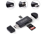 Sd karšu lasītājs microsd tf usb usb-c micro usb 3w1