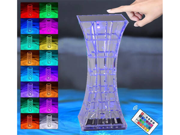 Krištolo stalinė lempa led rgb usb nuotolinio valdymo pultas