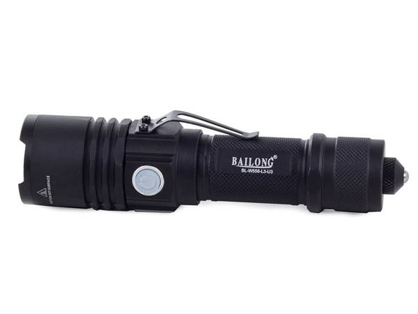 Taktinis bailong cree led xm-l3-u3 usb žibintuvėlis