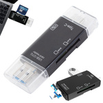 Sd microsd tf kortelių skaitytuvas usb usb-c micro usb otg