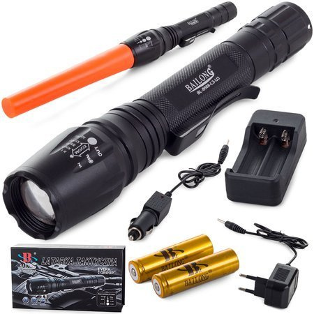 Bailong latarka taktyczna LED CREE zoom XM-L T6