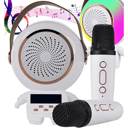 Bezprzewodowy przenośny zestaw do karaoke głośnik bluetooth + 2x mikrofon