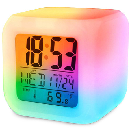 Budzik Zegar Termometr LCD Kameleon