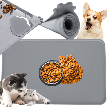 Mata podkładka pod miskę dla psa kota wodoodporna silikonowa antypoślizgowa