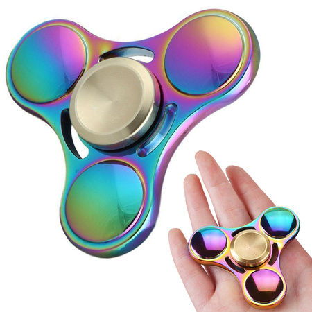 Spinner hand fidget metalik metalowy tęcza