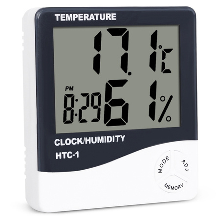 Termometr elektroniczny lcd wew. zegar data alarm