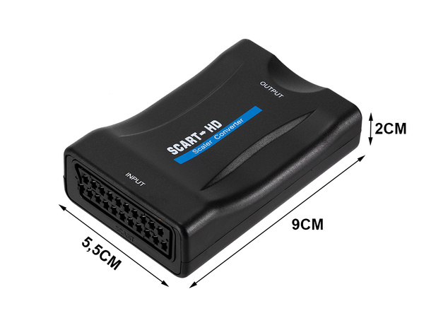 Adapter konwerter scart do na hdmit av euro full hd