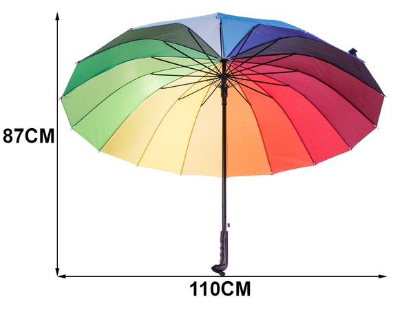 Duży parasol parasolka tęczowa wytrzymała automat