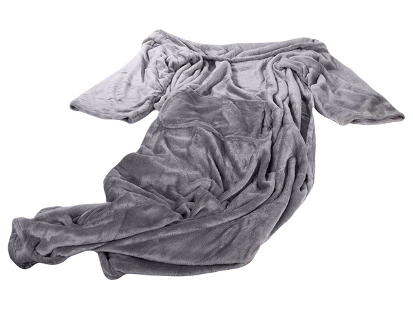 Koc z rękawami polar ciepła bluza szlafrok 140x200