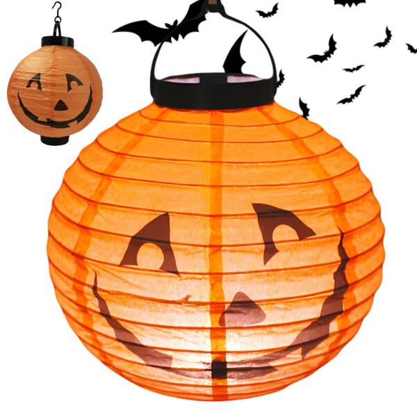 Lampion dynia led świecąca dekoracja ozdoba na halloween papierowy