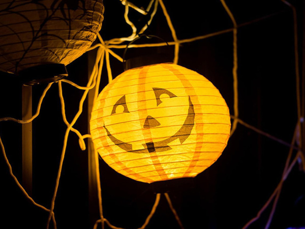 Lampion dynia led świecąca dekoracja ozdoba na halloween papierowy