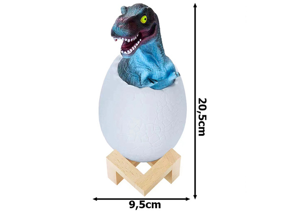 Lampka nocna dinozaur tyranosaur jajko rgb led jajo świecące dla dzieci