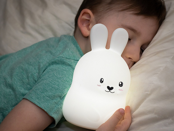 Lampka nocna dla dzieci led królik dotyk rgb pilot