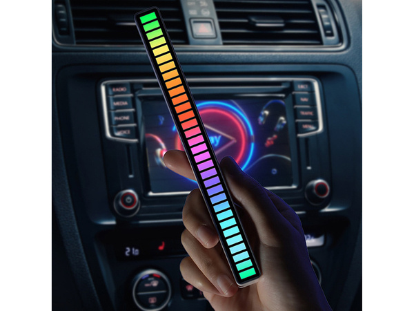 Ledy usb reakcja na dźwięk multikolor neon rgb aku