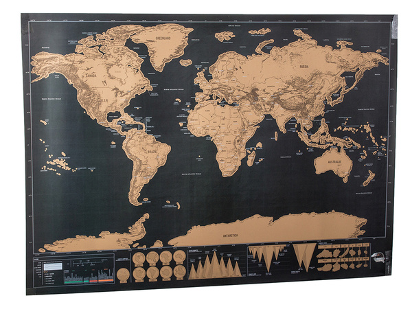 Mapa świata zdrapka dla podróżnika 82 x 59 cm