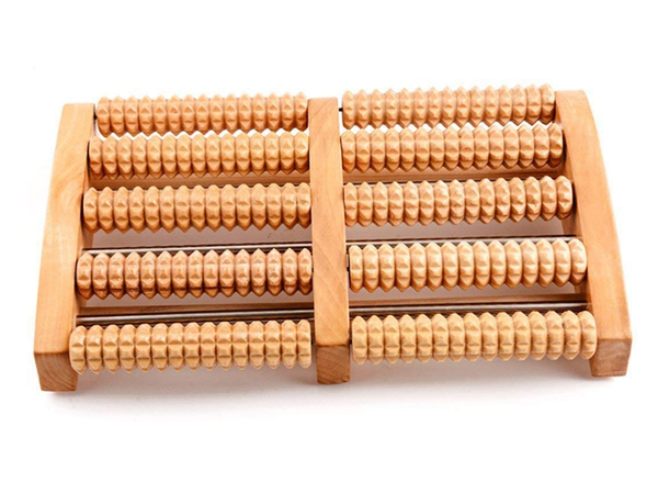 Masażer do stóp tradycyjny drewniany roller 2x5