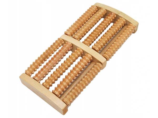 Masażer do stóp tradycyjny drewniany roller 2x5