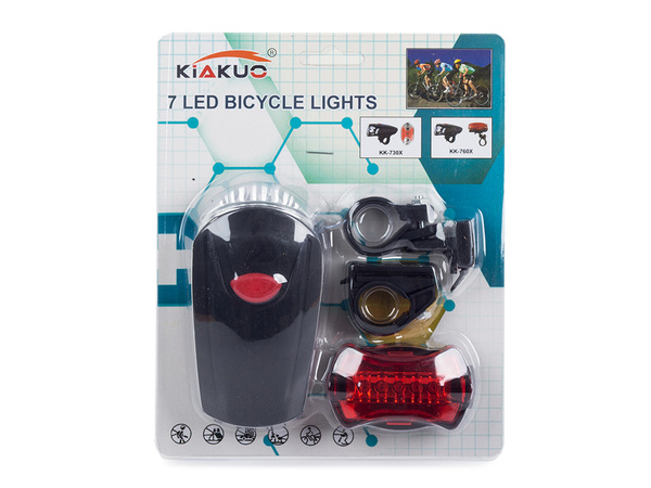 Oświetlenie rowerowe lampka rowerowa rower 7+5 led