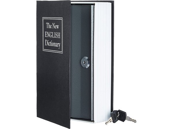 Sejf książka metalowa kasetka skrytka klucz 24cm
