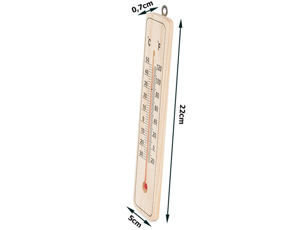 Termometr domowy drewniany wewnętrzny zewnętrzny