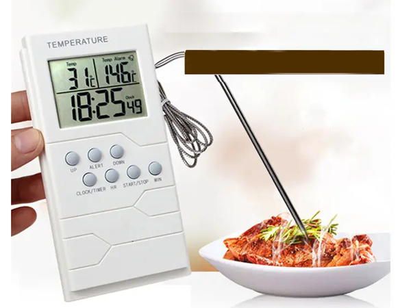 Termometr kuchenny sonda zegar lcd do mięsa