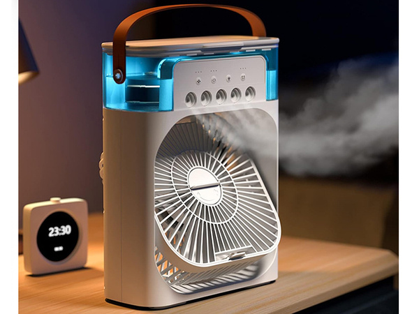 Wentylator biurkowy mini nawilżacz powietrza wiatrak podświetlenie rgb