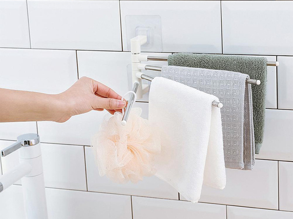Wieszak na ręczniki łazienkowy obrotowy uchwyt hak