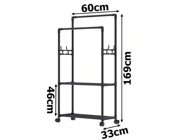 Wieszak na ubrania stojak na kółkach na ubrania odzież drążki na wieszaki